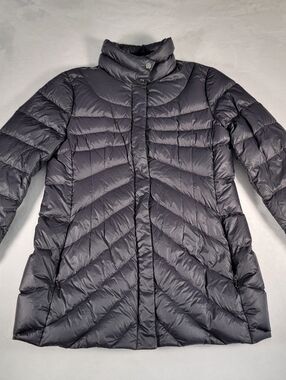 Lands' End Women's Long Puffer Jacket In Bkack, Size M